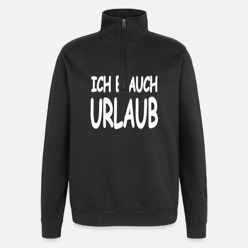 Urlaub - Quarter-Zip-Sweatshirt - Schwarz