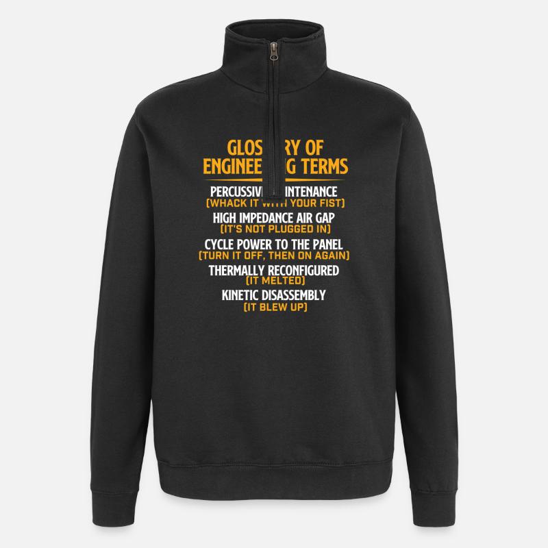 Glossar der technischen Begriffe Lustige Mechanik - Quarter-Zip-Sweatshirt - Schwarz
