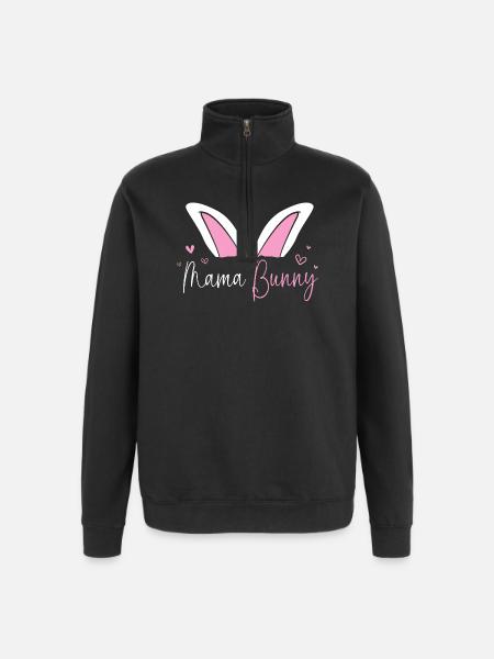 Werdende Mutter Ostern Gender Reveal - Quarter-Zip-Sweatshirt - Schwarz