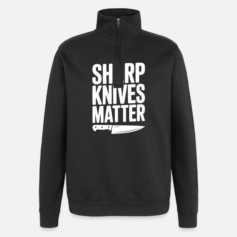 Sharp Knives Matter - Quarter-Zip Sweatshirt - black