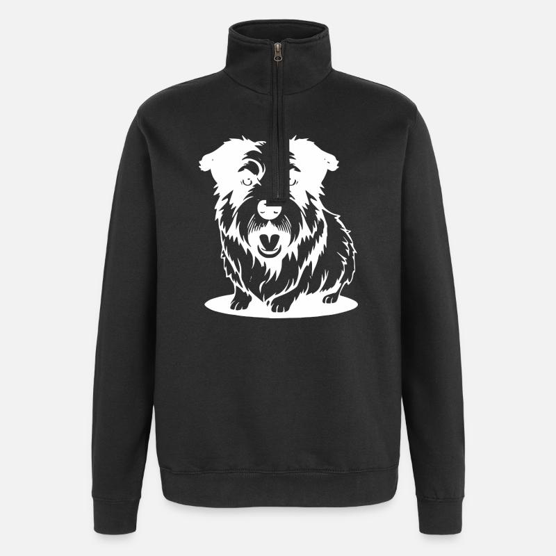Chien T-shirt blanc cadeau - Sweat à zip 1/4 - noir
