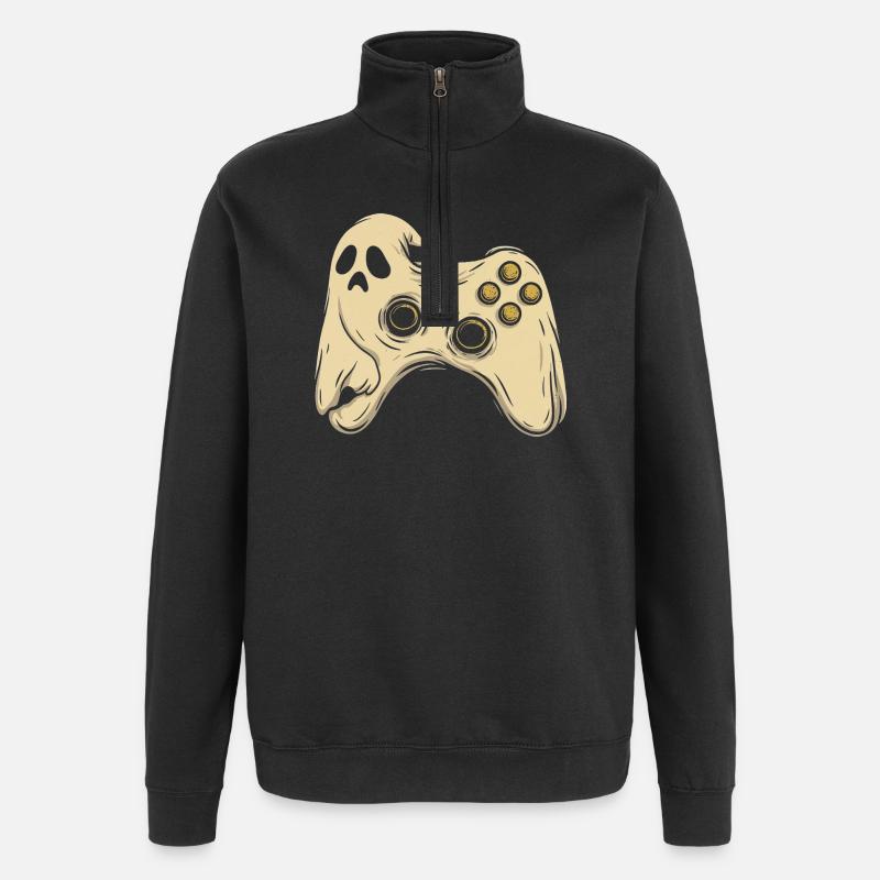 Geisterpad Retro Arcade - Quarter-Zip-Sweatshirt - Schwarz