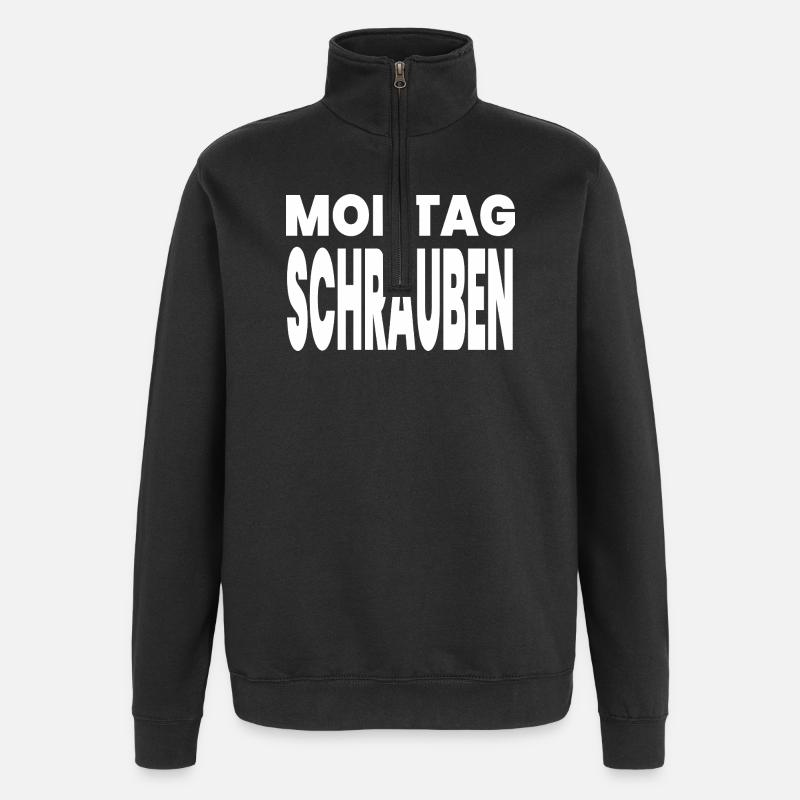 Schrauben - Quarter-Zip-Sweatshirt - Schwarz