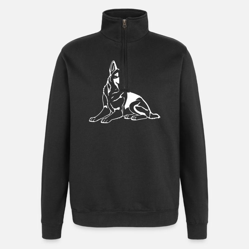 Schäferhund Hunde T-shirt Geschenk - Quarter-Zip-Sweatshirt - Schwarz