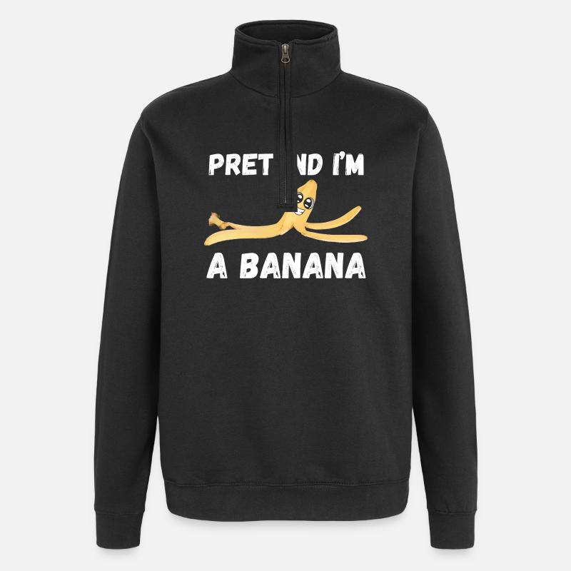 Faire semblant d’être une banane - Sweat à zip 1/4 - noir