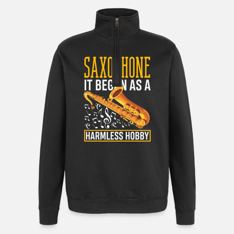 Saxophone - Sweat à zip 1/4 - noir