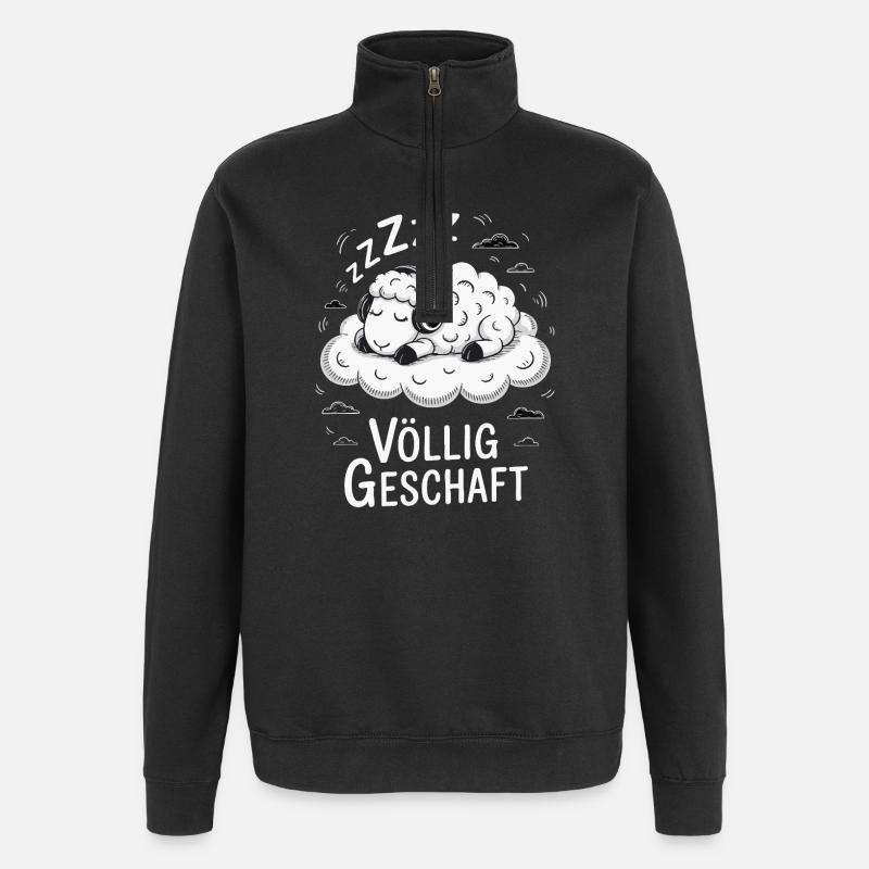 Conception de mouton entièrement réalisée - Sweat à zip 1/4 - noir