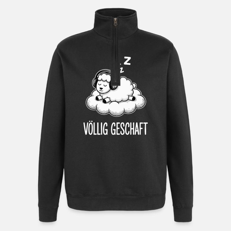 Völlig geschafft geSchaft Schaf Design - Quarter-Zip-Sweatshirt - Schwarz