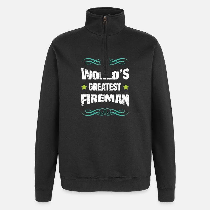 World's best firefighter - Quarter-Zip Sweatshirt - black