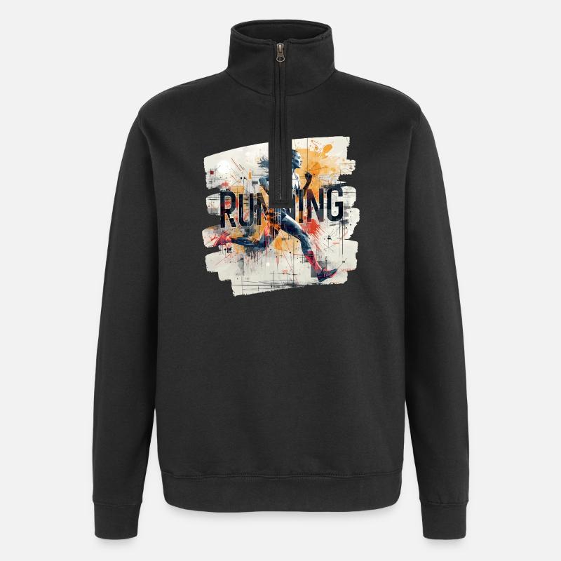 🏃‍♀️ Running – Energie in Bewegung - Quarter-Zip-Sweatshirt - Schwarz