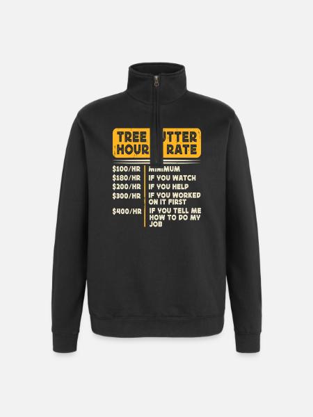 Baumpfleger Holzarbeiter Waldarbeiter Geschenk - Quarter-Zip-Sweatshirt - Schwarz