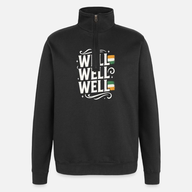 Bien Bien Bien Avec Drapeau Indien - Sweat à zip 1/4 - noir