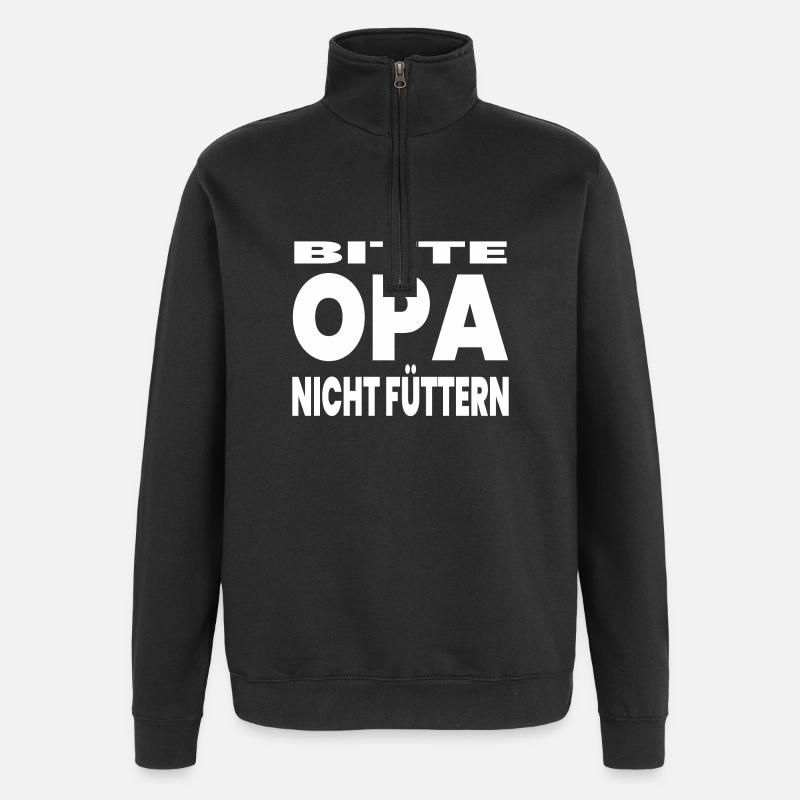 Opa - Quarter-Zip-Sweatshirt - Schwarz