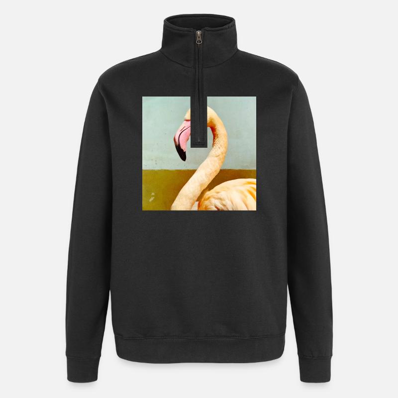 Flamant - Sweat à zip 1/4 - noir