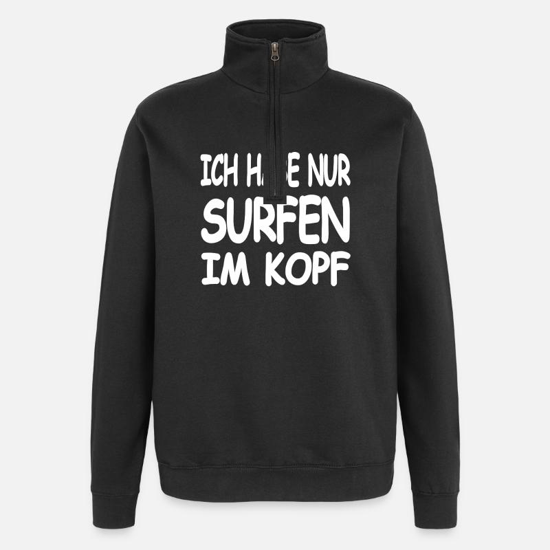 Surfen - Quarter-Zip-Sweatshirt - Schwarz