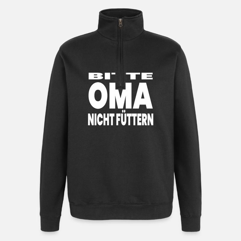 Oma - Quarter-Zip-Sweatshirt - Schwarz