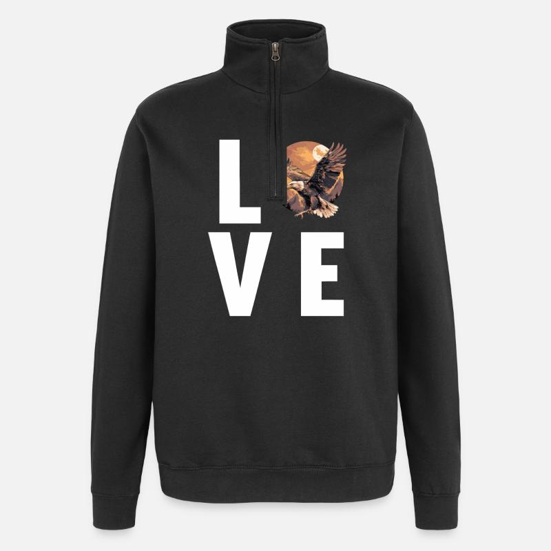 Eagle - Quarter-Zip Sweatshirt - black