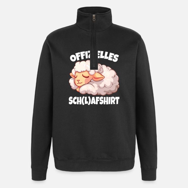 Offizielles Schlafshirt Schaf Schlafanzug Pyjama - Quarter-Zip-Sweatshirt - Schwarz
