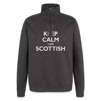 Scottish Scot Schottland - Quarter-Zip-Sweatshirt - Anthrazit - Vorne - AI Model Female 172 light (172cm) & AI Model Male 178 dark (178cm)