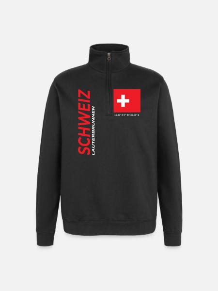 Lauterbrunnen - Quarter-Zip Sweatshirt - black