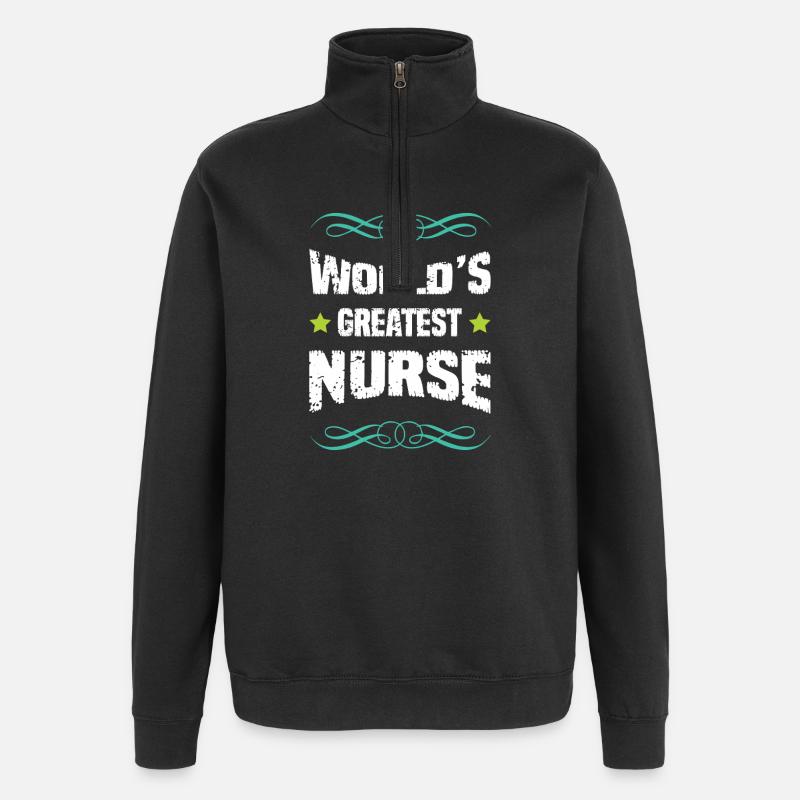 Worlds Greatest Nurse - Quarter-Zip Sweatshirt - black