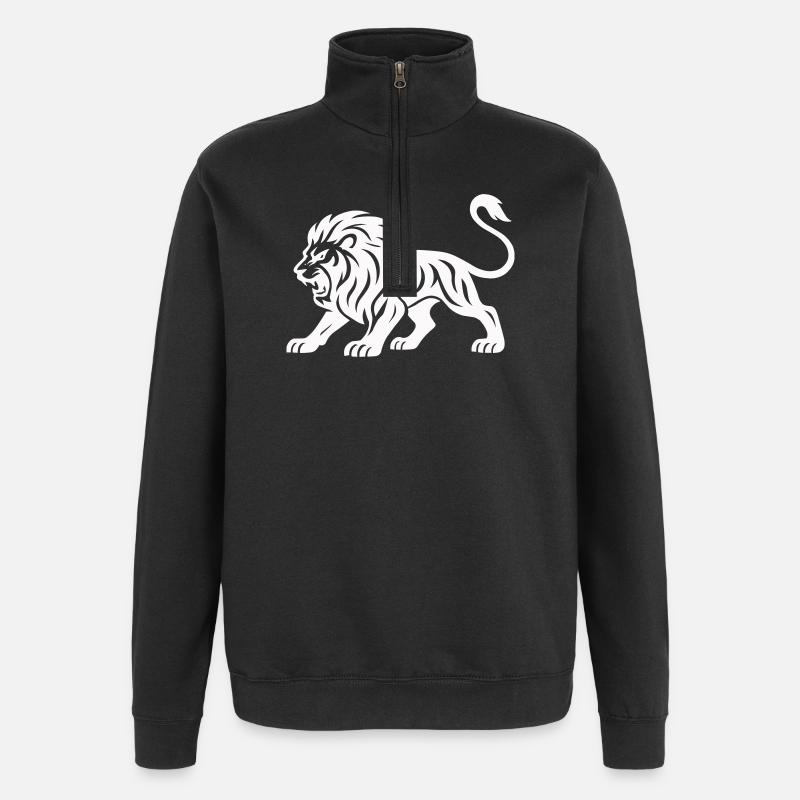 Tiger Silhouette - Quarter-Zip Sweatshirt - black