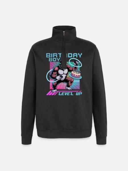 Birthday Gamer VR - Quarter-Zip Sweatshirt - black