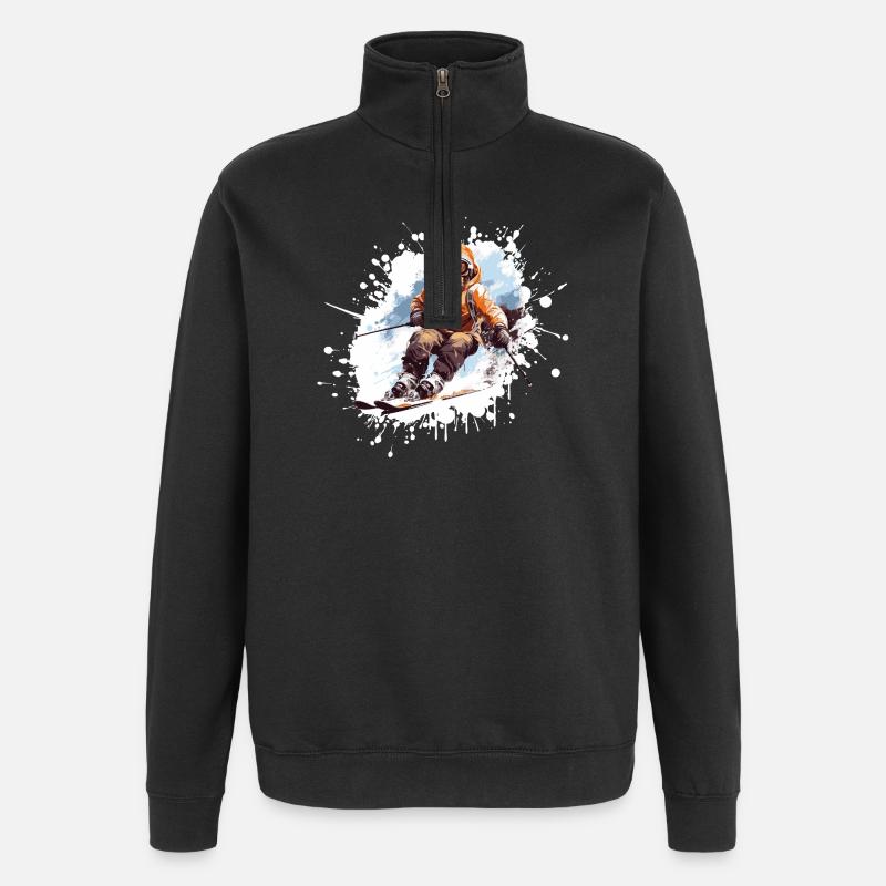 Monkey Ski Skiing - Sweat à zip 1/4 - noir