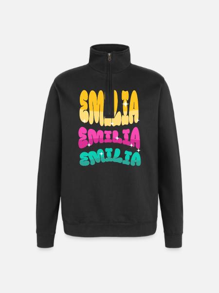 Emilia - Quarter-Zip Sweatshirt - black