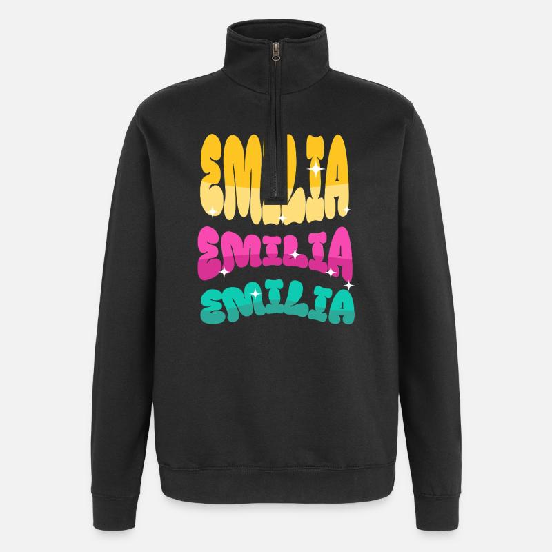 Emilia - Sweat à zip 1/4 - noir