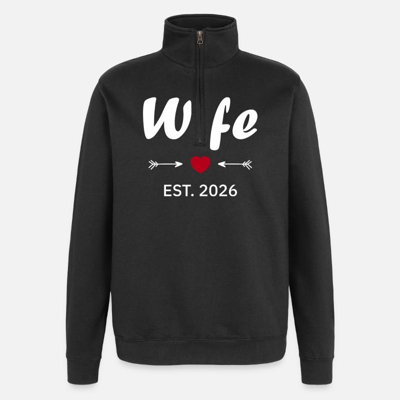 Ehefrau ist 2026 - Quarter-Zip-Sweatshirt - Schwarz