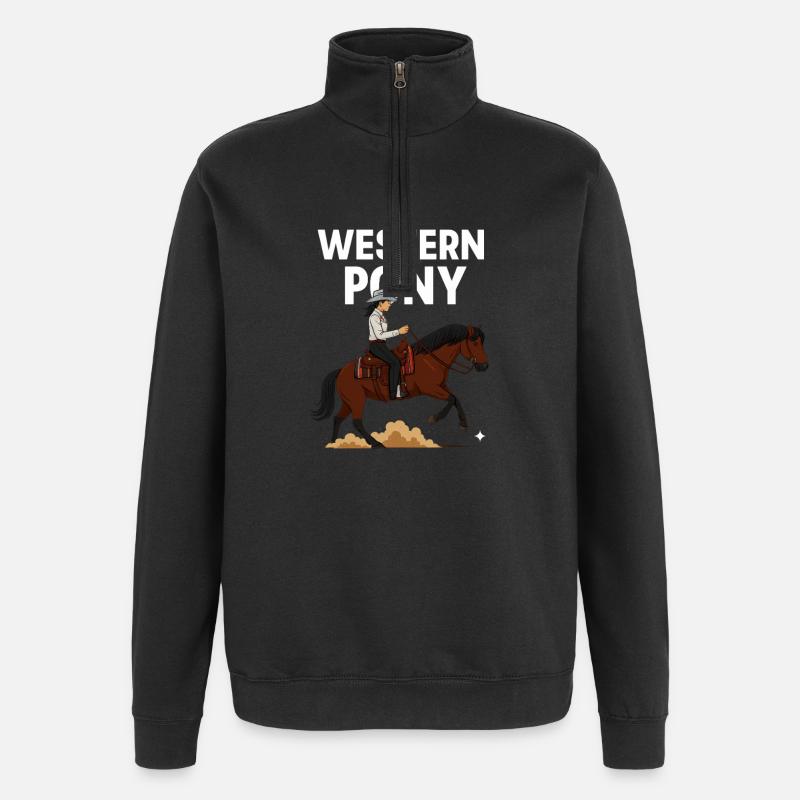 Western Pony Reiter - Quarter-Zip-Sweatshirt - Schwarz