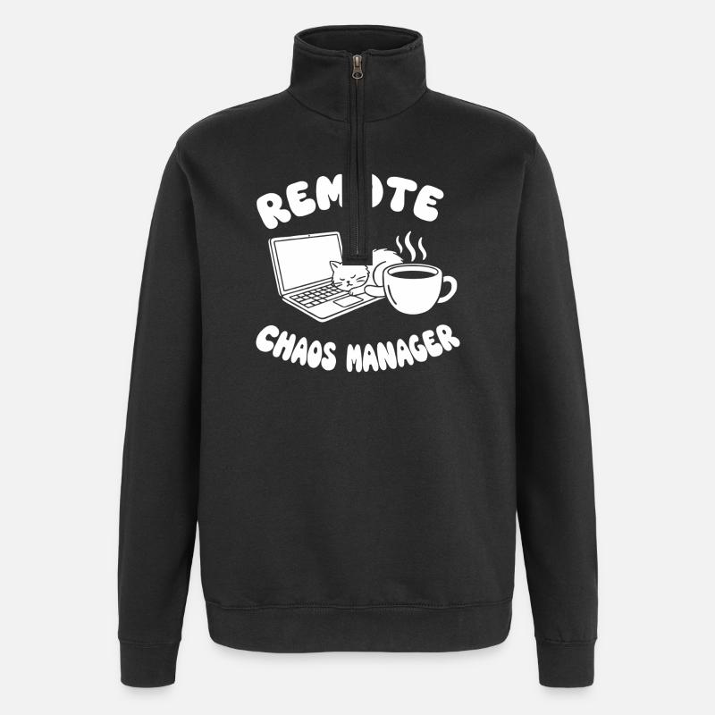 Remote Chaos Handwerker - Quarter-Zip-Sweatshirt - Schwarz