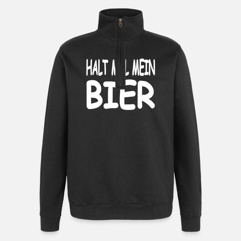 Bière - Sweat à zip 1/4 - noir