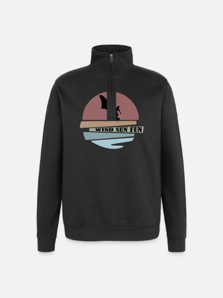 Wingfoil sunset Silhouette - Quarter-Zip Sweatshirt - black