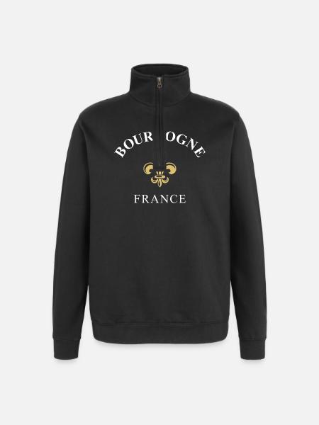 Burgundy France France - Quarter-Zip Sweatshirt - black