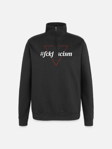 #fckfascism | Political Statement Design - Quarter-Zip Sweatshirt - black