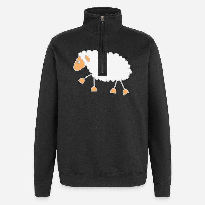 Drôle de mouton - Sweat à zip 1/4 - noir