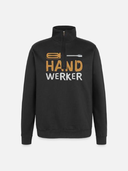 Craftsman lettering with screwdriver - Quarter-Zip Sweatshirt - black