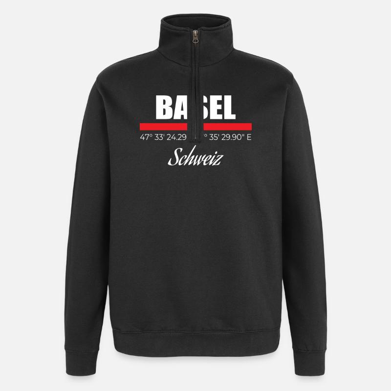 Basel - Quarter-Zip Sweatshirt - black