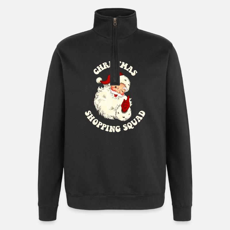 Weihnachts-Shopping-Trupp - Quarter-Zip-Sweatshirt - Schwarz