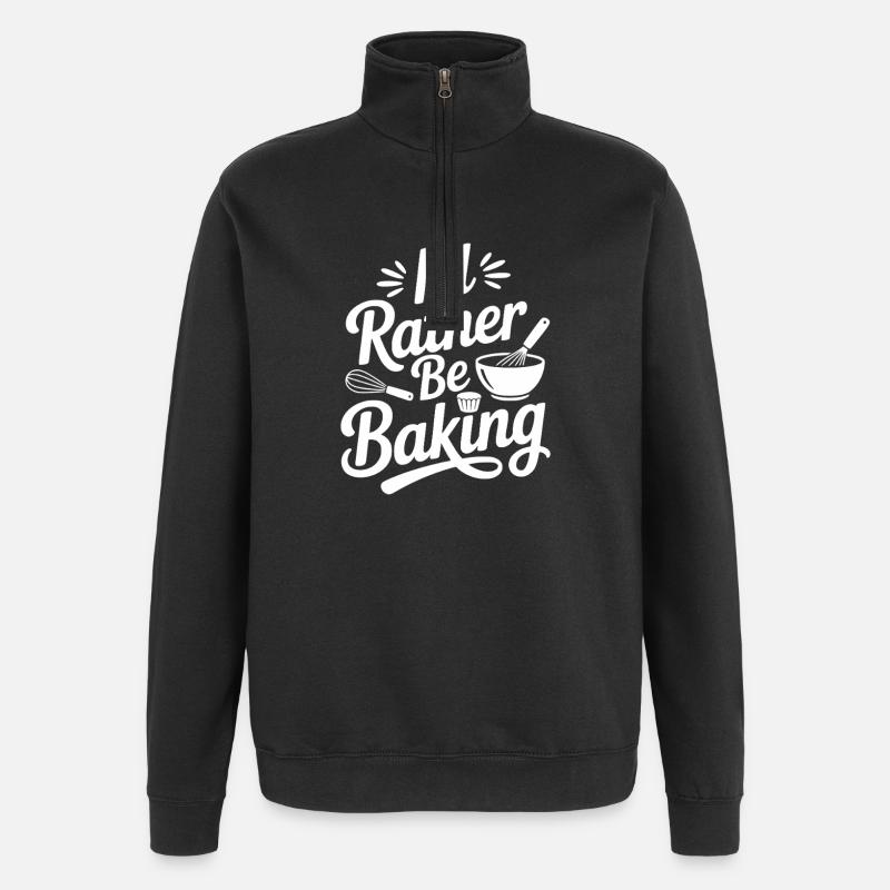Je préfère cuisiner - Sweat à zip 1/4 - noir