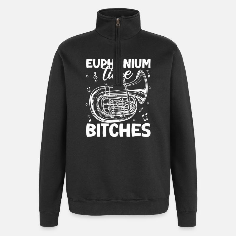 Bariton Player Time Bitches Euphonium - Quarter-Zip-Sweatshirt - Schwarz