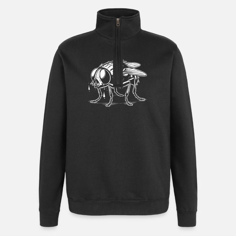 Horro en larmes - Sweat à zip 1/4 - noir
