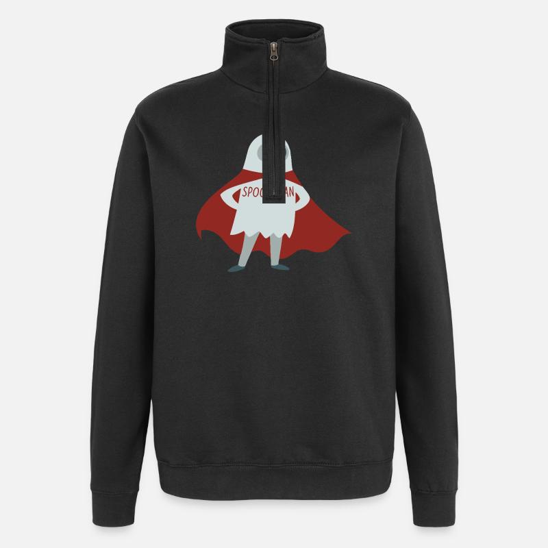Spook Man Ghost Cape - Quarter-Zip Sweatshirt - black