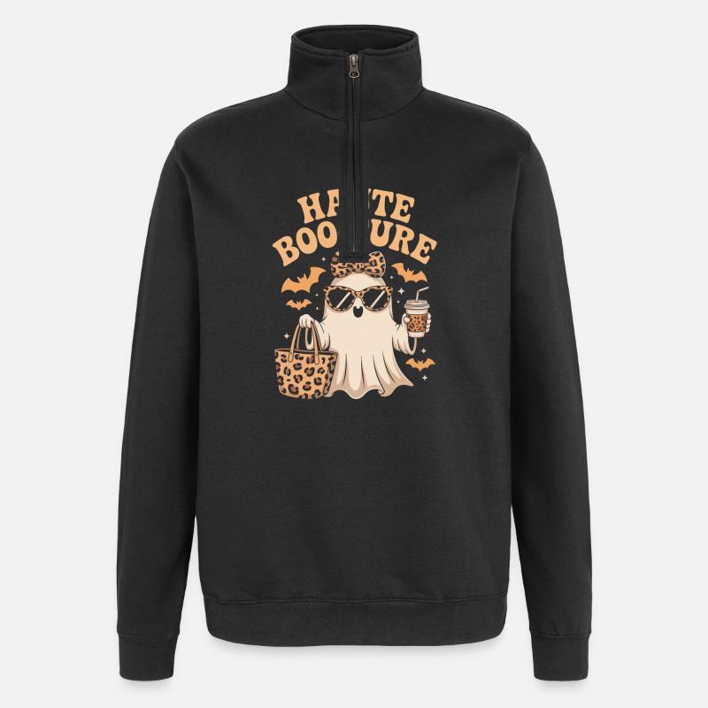 Haute Booture Halloween Geist - Quarter-Zip-Sweatshirt - Schwarz
