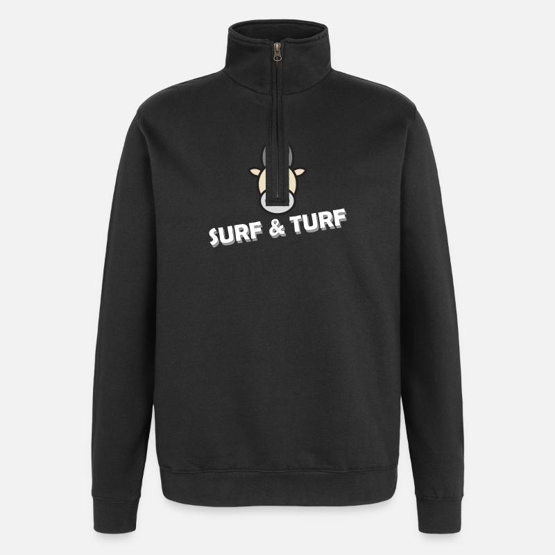TERRE ET MER - Sweat à zip 1/4 - noir