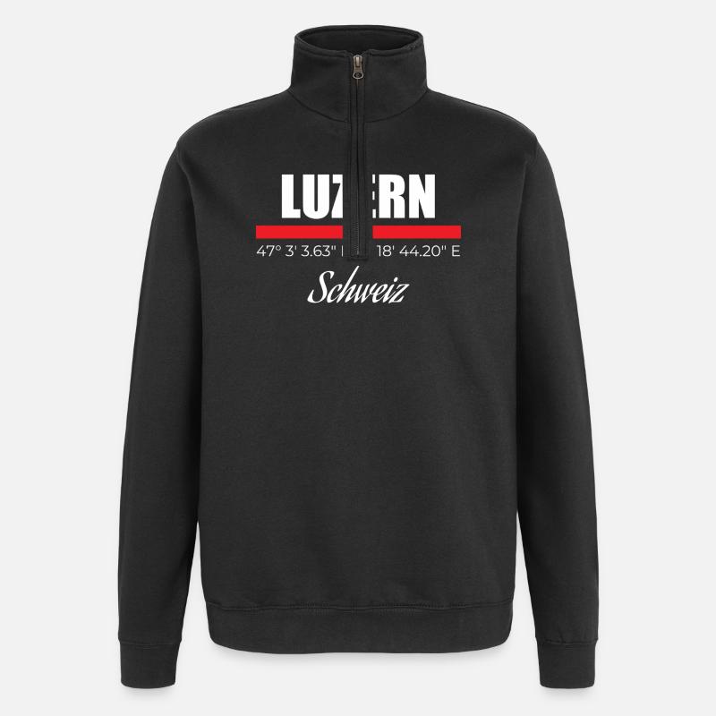 Luzerne - Sweat à zip 1/4 - noir
