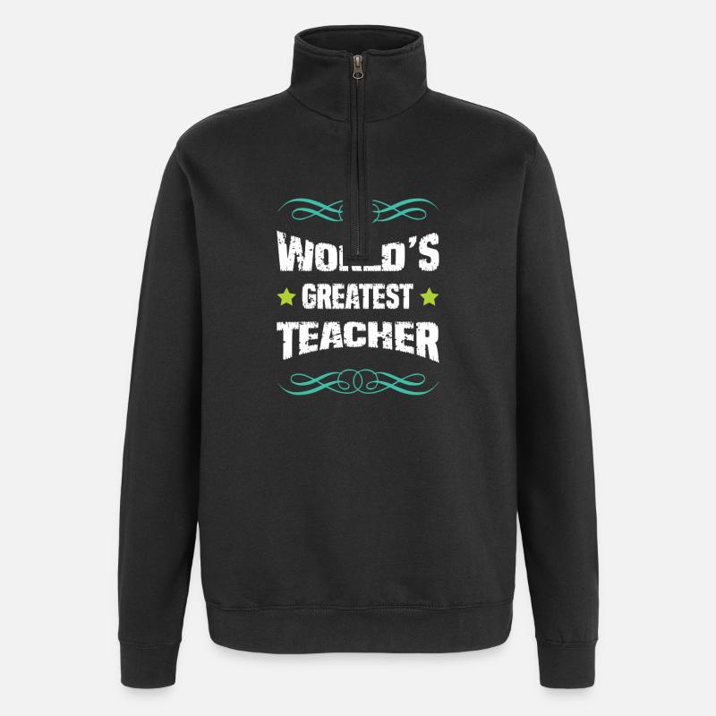 Weltbester Lehrer - Quarter-Zip-Sweatshirt - Schwarz