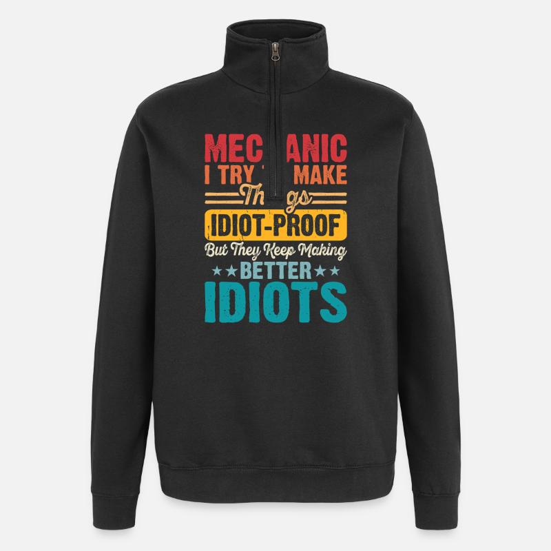 Mechanic Mechatronics Technician Handyman Gift - Quarter-Zip Sweatshirt - black